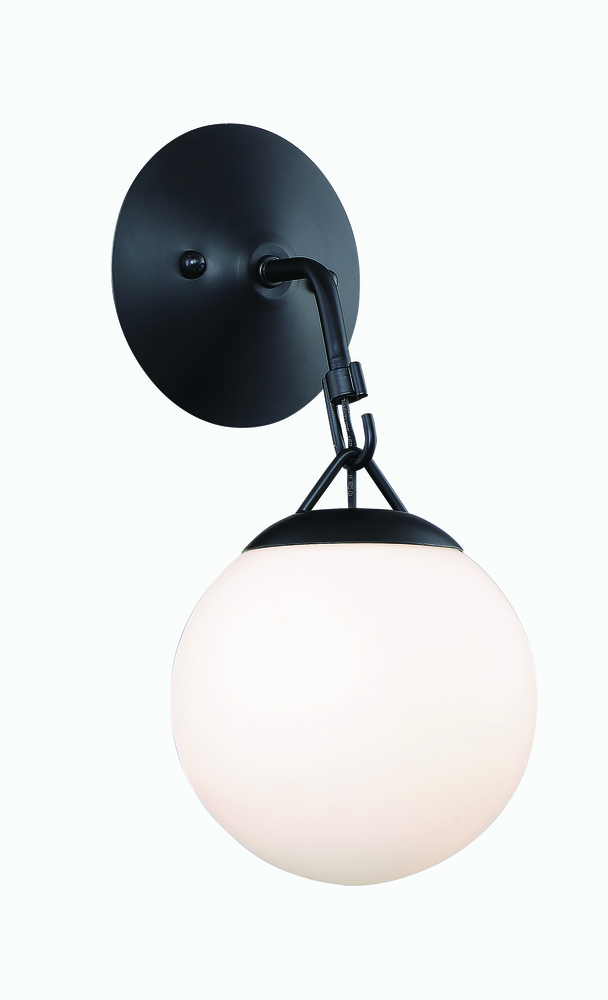 Orion 1 Light Wall Sconce in Flat Black
