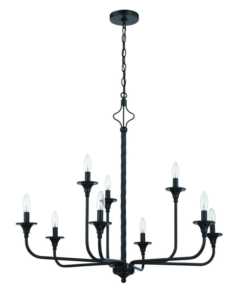 Jolenne 9  Light Two-Tier Chandelier in Flat Black