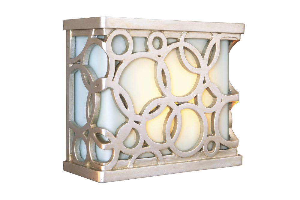 Hand-Carved Circular Lighted LED Chime in Brushed Nickel