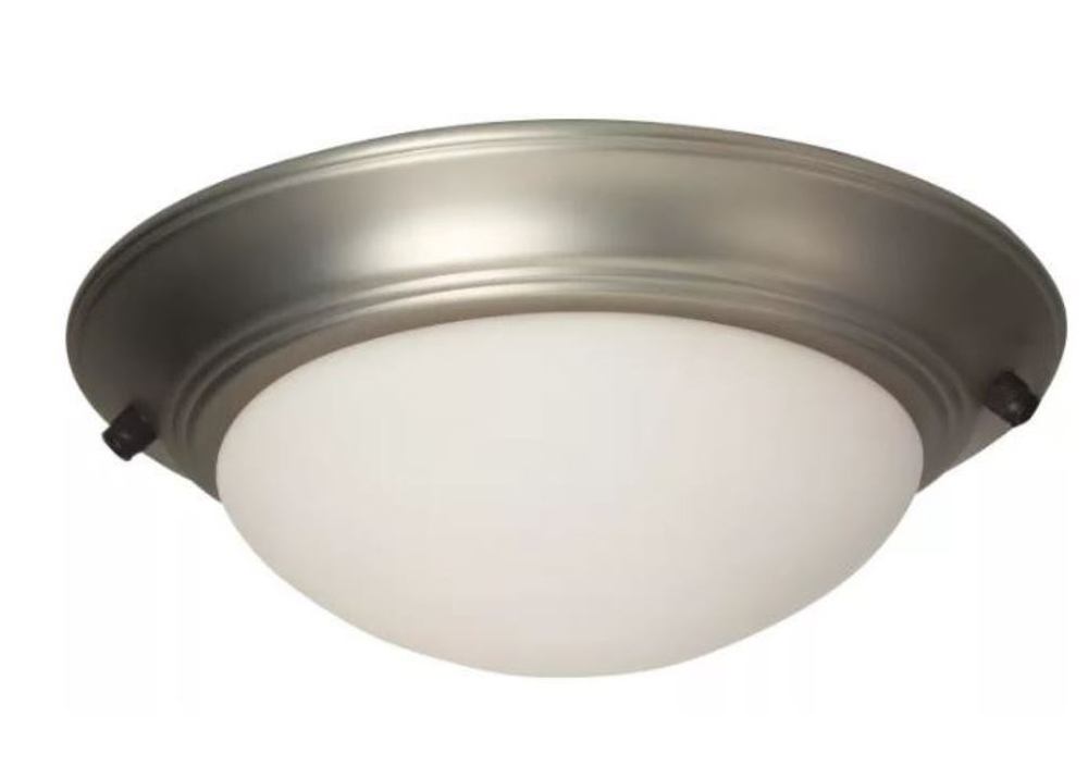 2 Light Elegence Bowl LED Light Kit in Brushed Satin Nickel (Flushmount Glass)