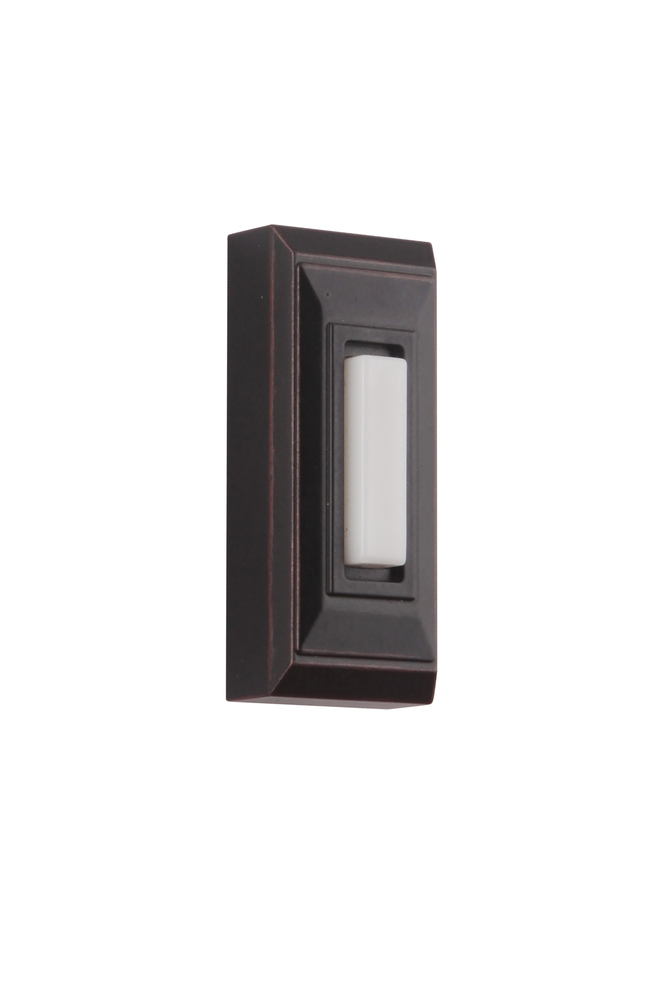 Surface Mount LED Lighted Push Button, Stepped Rectangle in Oiled Bronze Gilded