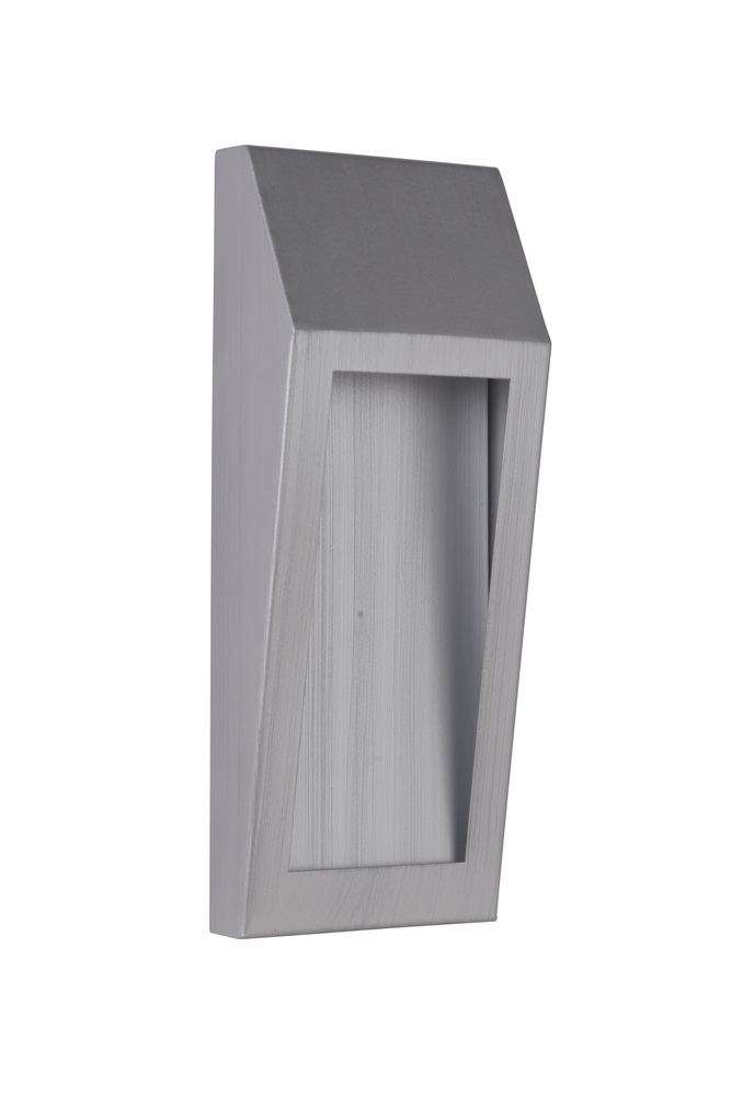 Wedge 1 Light Small LED Outdoor Pocket Sconce in Brushed Aluminum