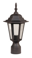 Craftmade Z155-RT - Straight Glass Cast 1 Light Outdoor Post Mount in Rust